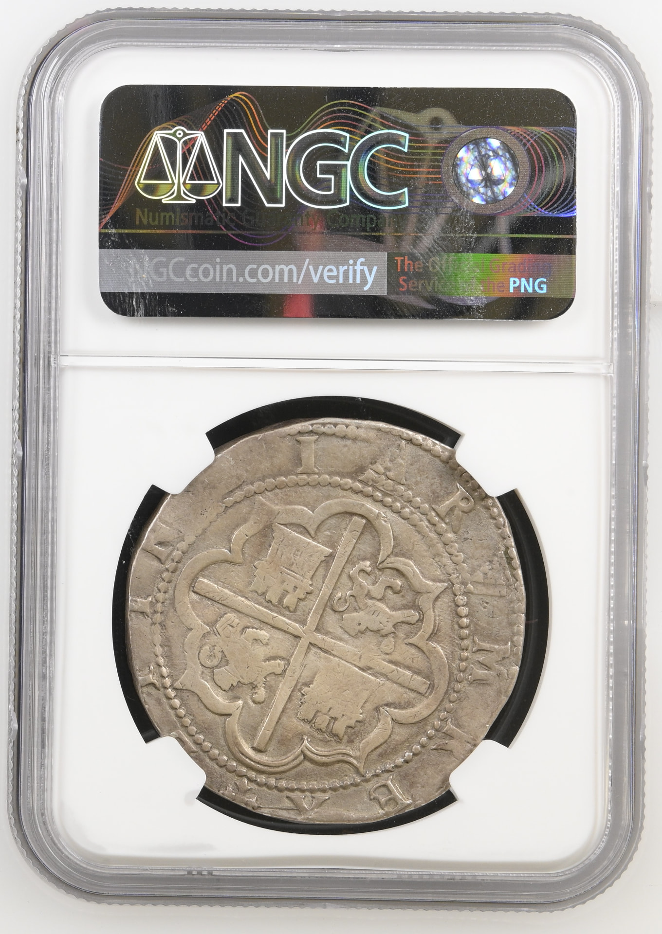 (1577-88) 8 Reales - Philip II shield type, assayer D reverse