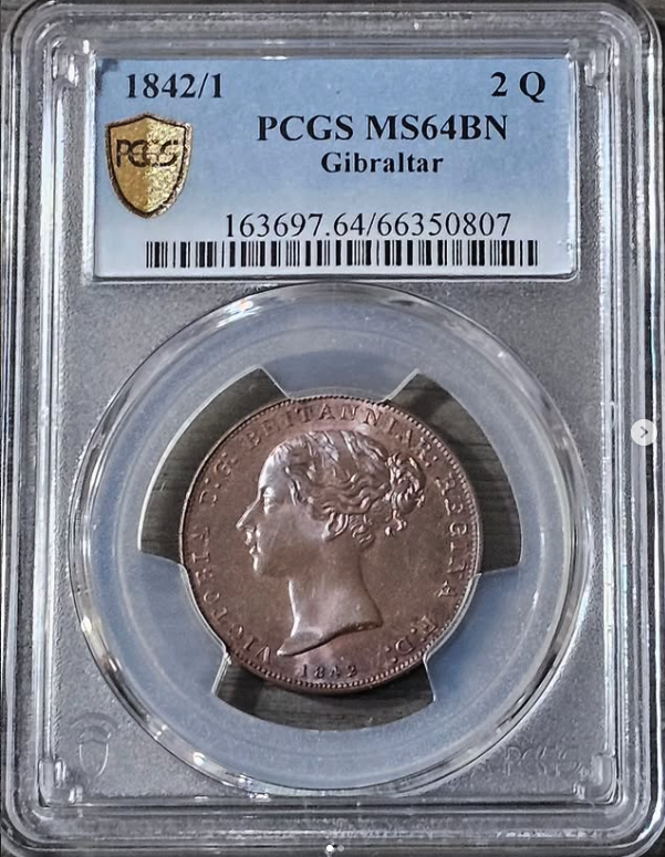 1842/1 2 Quarts - overdate 1842 over 1841 - obverse