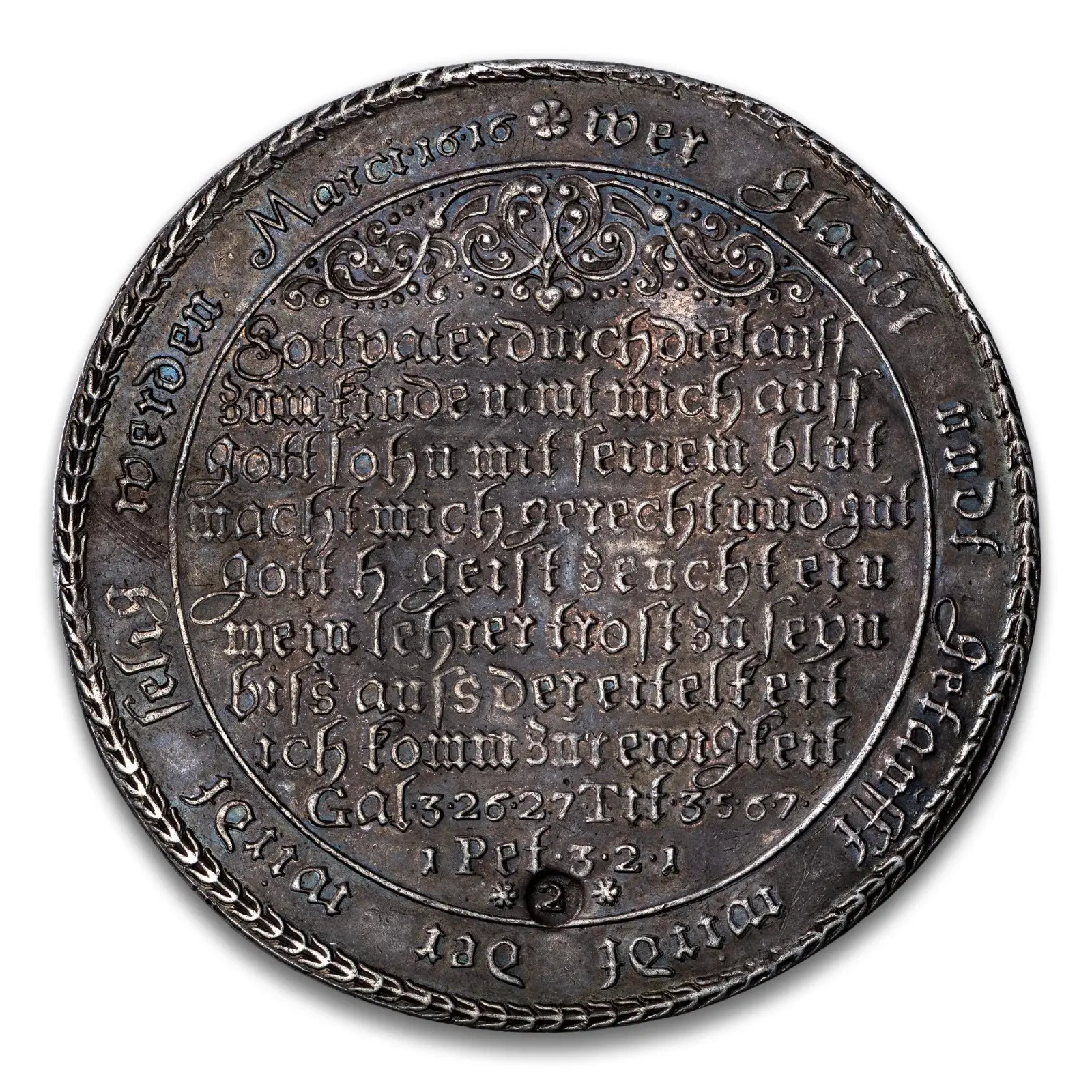 1616 2 Thaler - Baptism of Jesus in the River Jordan reverse