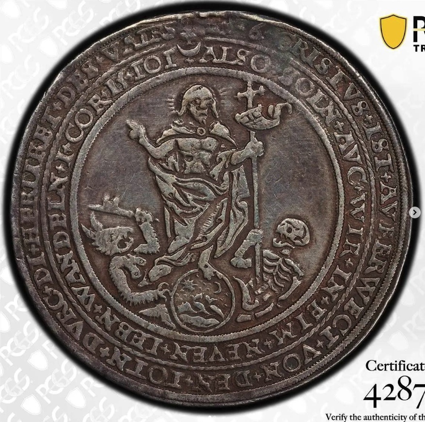 c. 1528 Religious Thaler - Resurrection of Christ obverse / Jonah and the Whale reverse - obverse