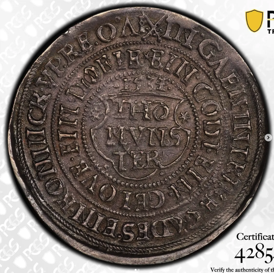 1534 (1640s restrike) 2 Thaler - Münster Anabaptist Kingdom (1640s restrike from original dies) - obverse