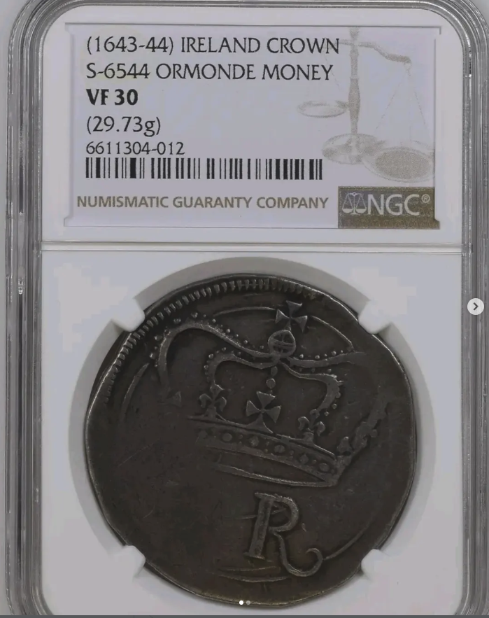 1643-1644 Crown - 'Ormonde Money' (S-6544, 29.73g) - obverse
