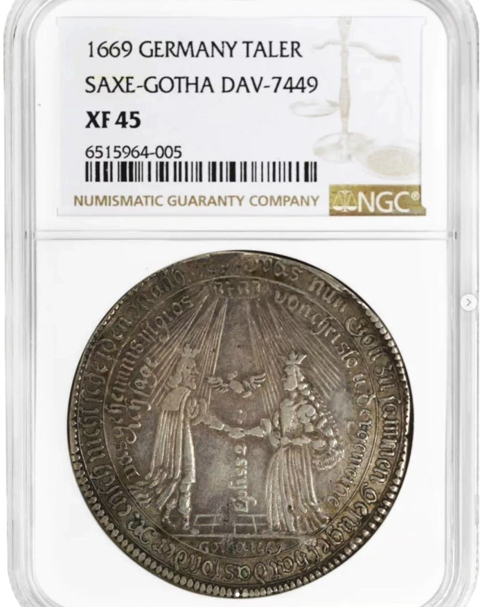 1669 Marriage Thaler (Dav-7449) - obverse