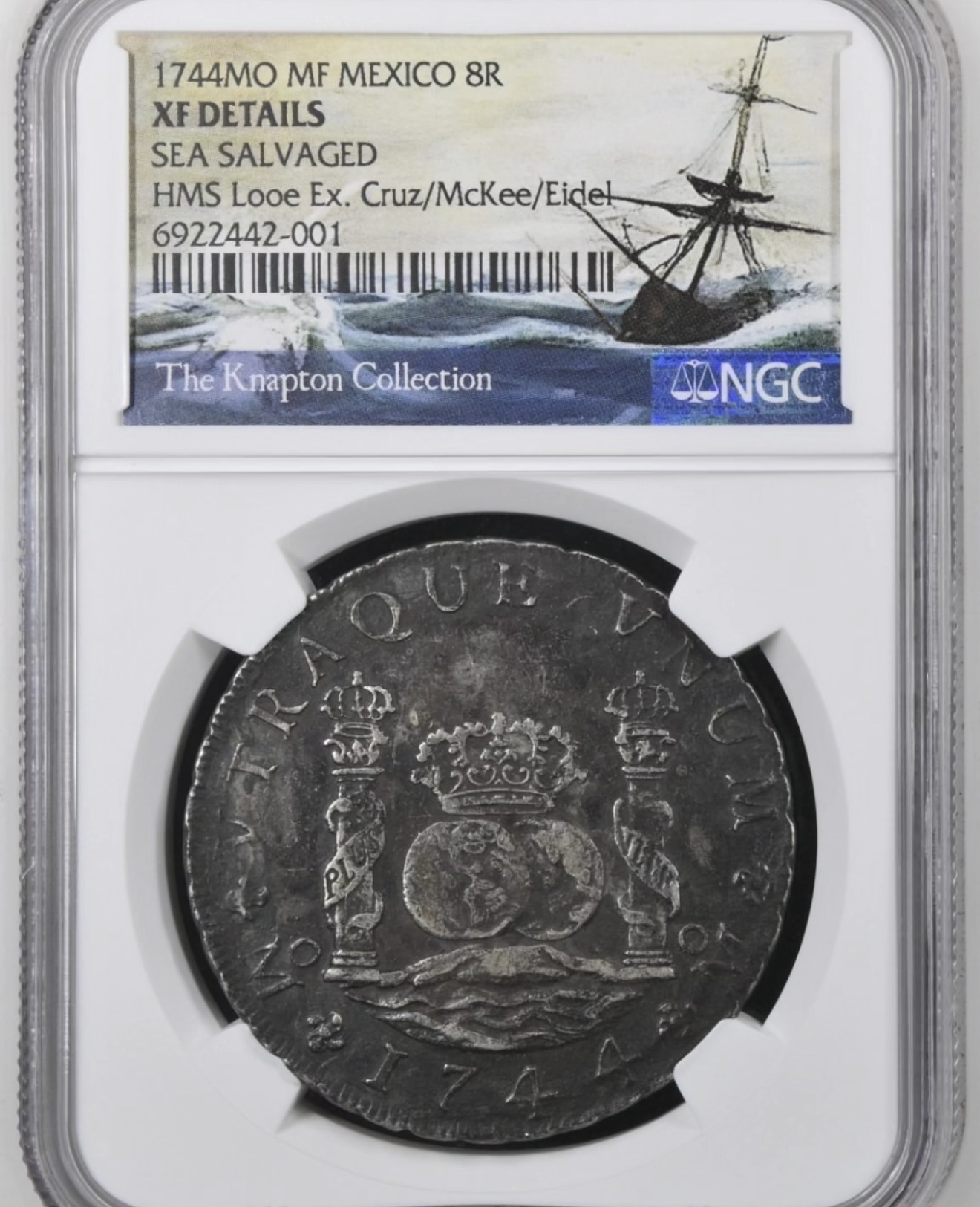 8 Reales Pillar (Felipe V) from HMS Looe - obverse