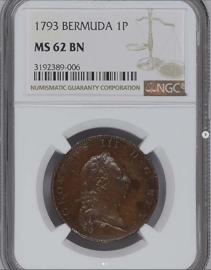 1793 Penny - 'Ship Penny' - obverse