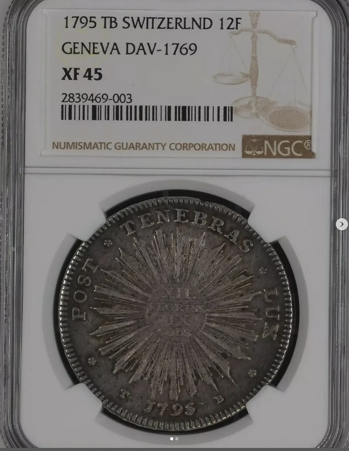 1795 12 Florins 9 Sols (Thaler, Davenport 1769) - obverse