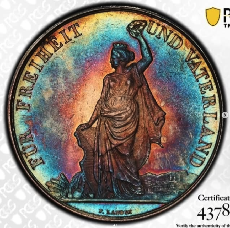 1872 5 Francs - Zürich Shooting Festival (Schützenfest) - obverse