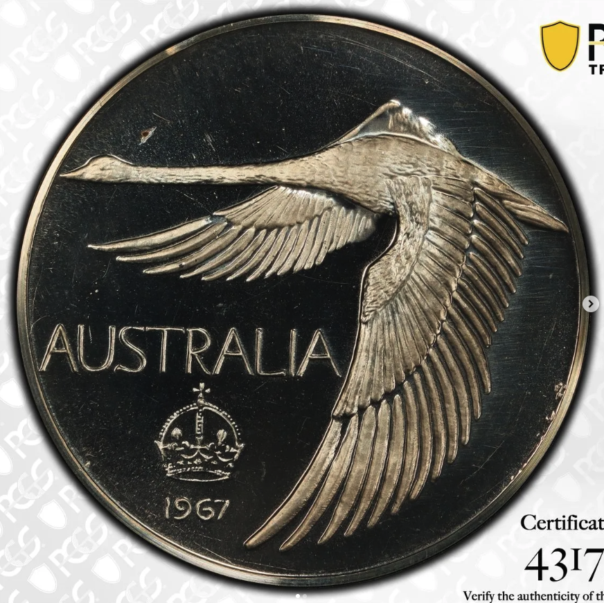 1967 Pattern Dollar (Andor Mészáros 'Swan' Crown) - obverse