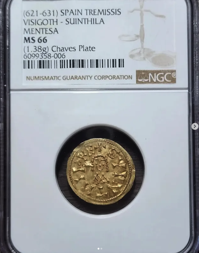 AD 621-631 AV Tremissis (1.38g) - obverse