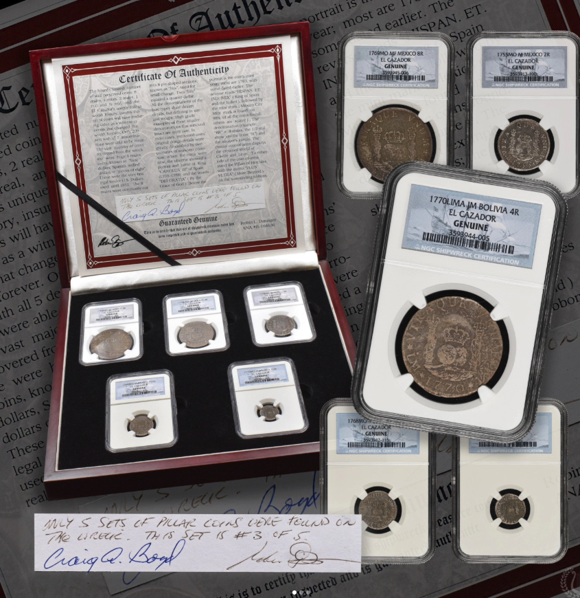 1755–1783 Complete Pillar Set: 8R, 4R, 2R, 1R, 1/2R - obverse
